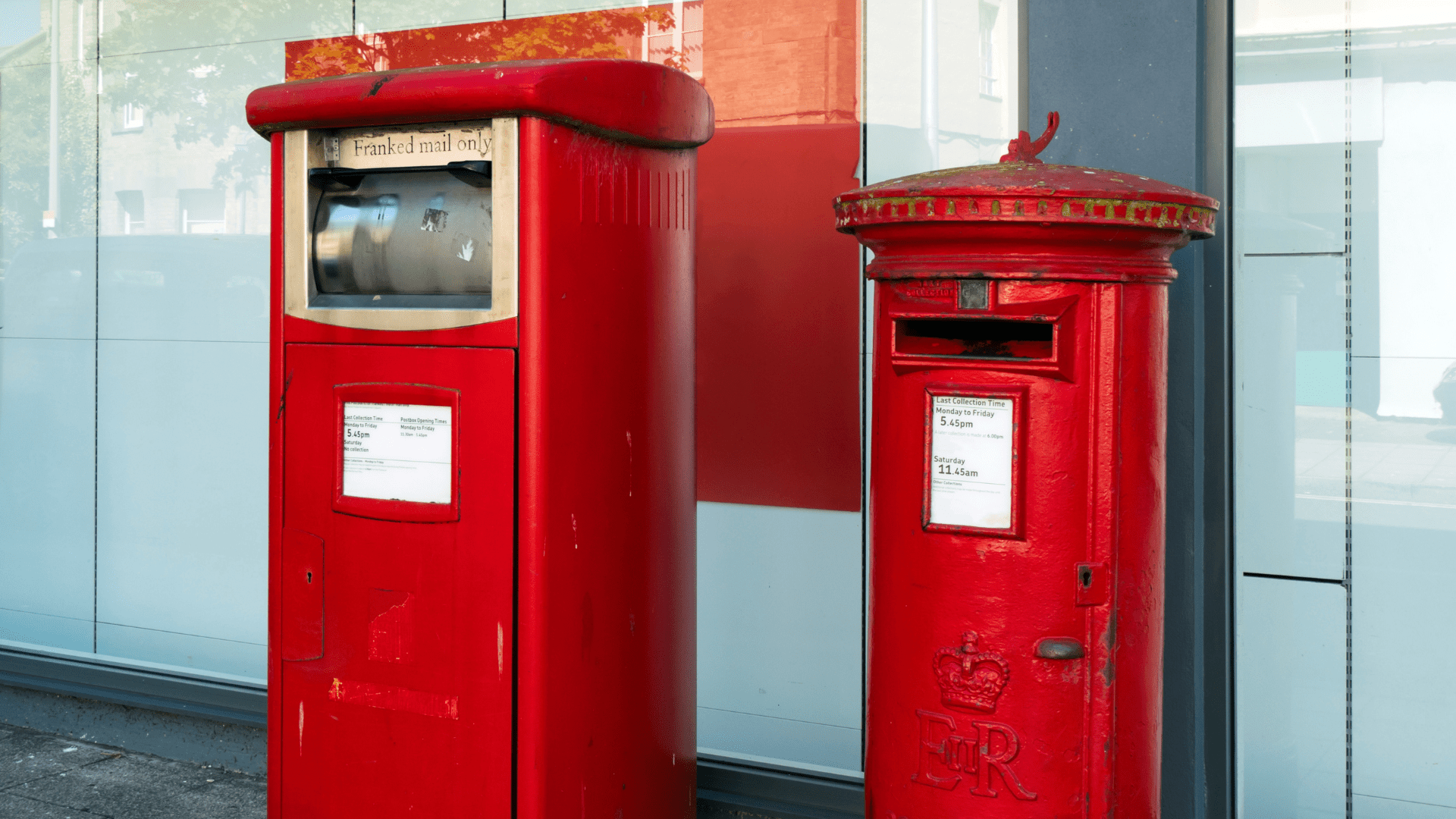 Postboxes for franked and normal British mail