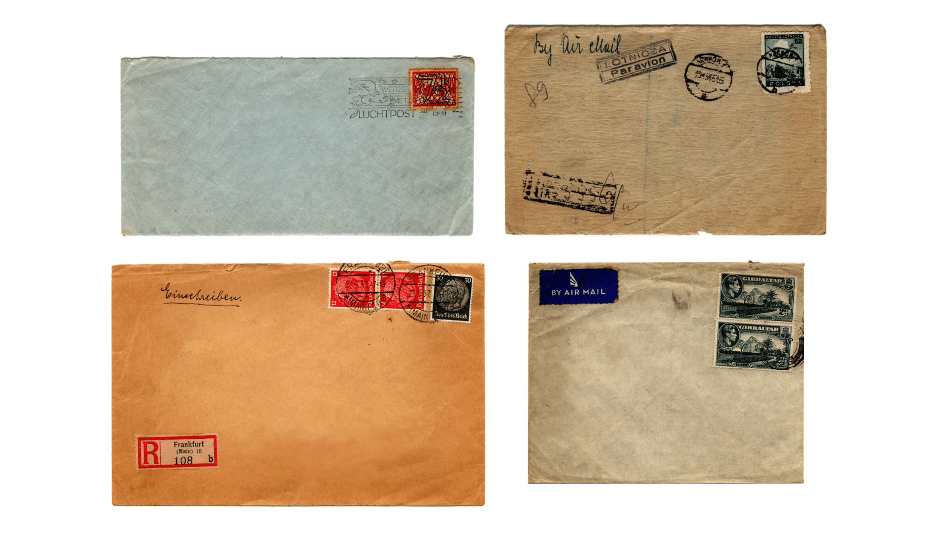 Types of envelopes on different uses