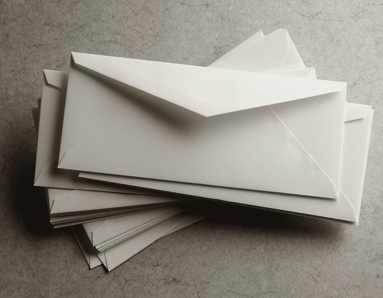 Pile of stacked envelopes